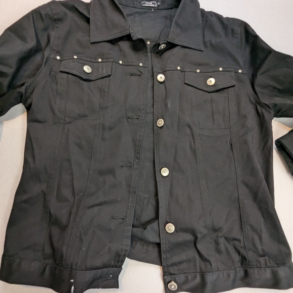 Power Cat Black Custom Embellished Jacket Size Large - Picture 9 of 10